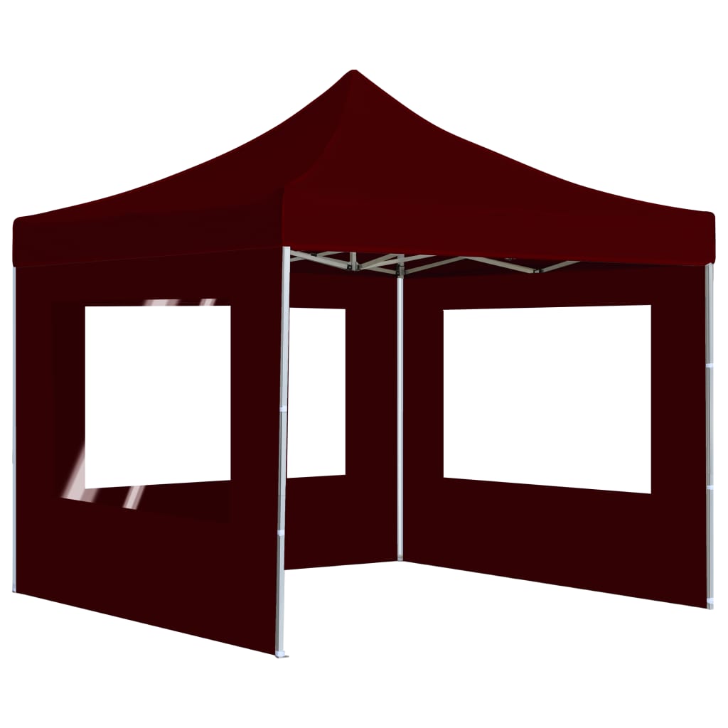 Professional Folding Party Tent with Walls Aluminium 3x3 m Wine Red