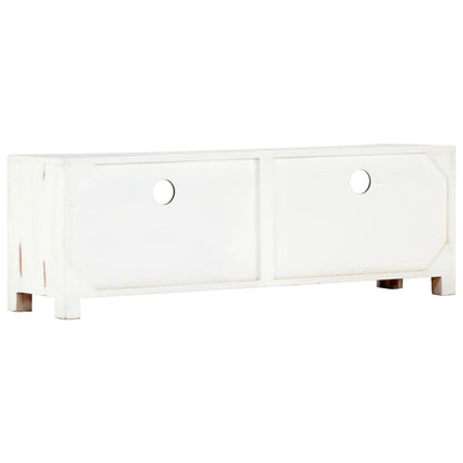 TV Cabinet White 120x30x40 cm Solid Acacia Wood