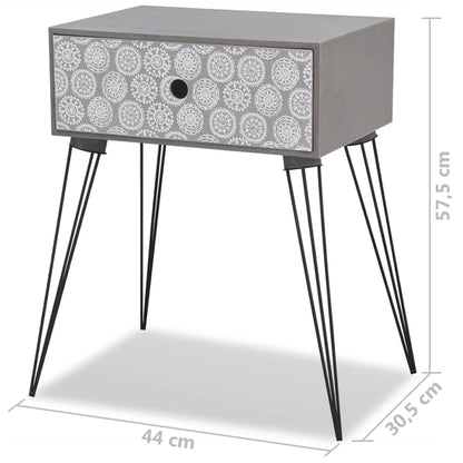 Nightstands with Drawer 2 pcs Grey