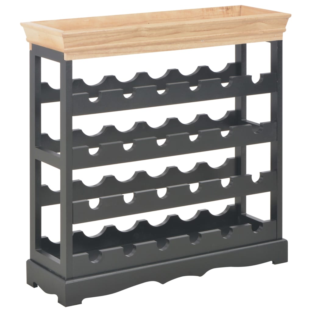 Wine Cabinet Black 70x22.5x70.5 cm MDF