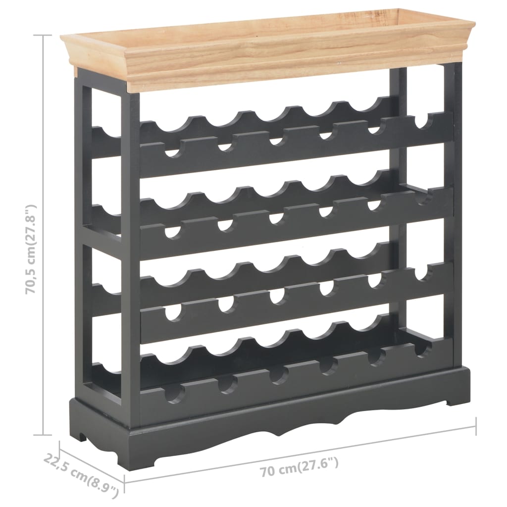 Wine Cabinet Black 70x22.5x70.5 cm MDF