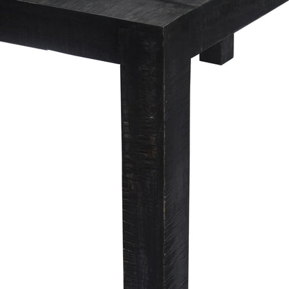 Dining Table Black 118x60x76 cm Solid Mango Wood