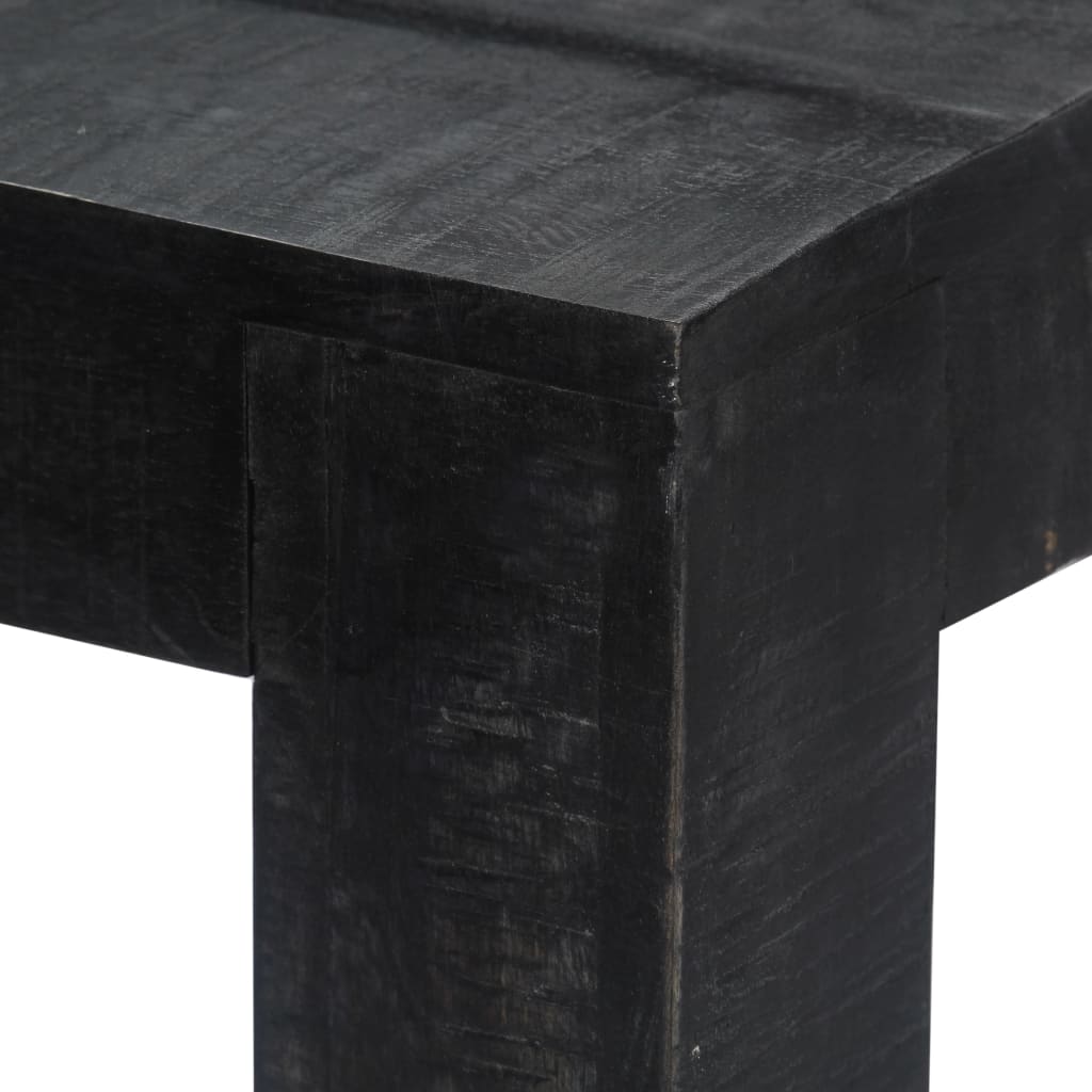 Dining Table Black 118x60x76 cm Solid Mango Wood