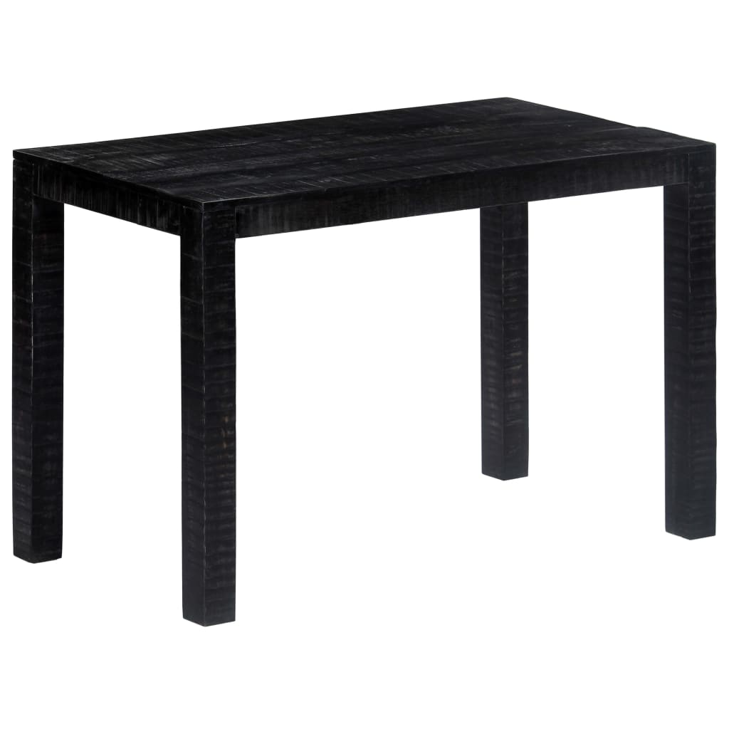 Dining Table Black 118x60x76 cm Solid Mango Wood