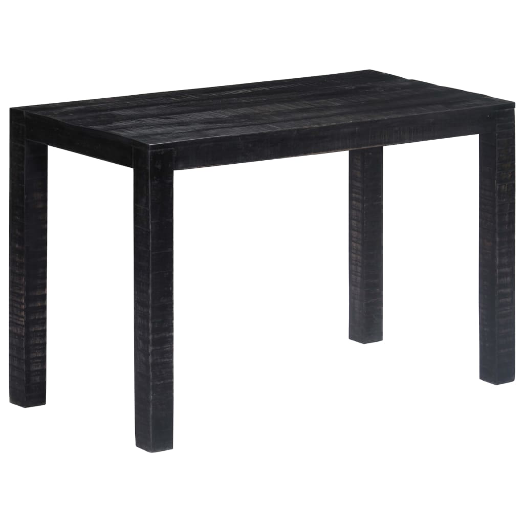 Dining Table Black 118x60x76 cm Solid Mango Wood