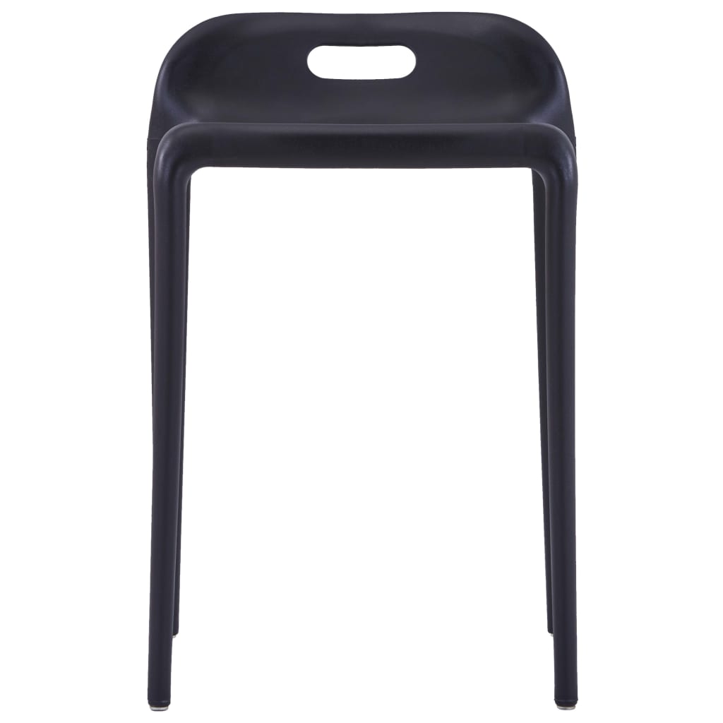 Stackable Stools 4 pcs Black Plastic