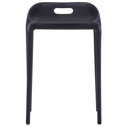 Stackable Stools 4 pcs Black Plastic