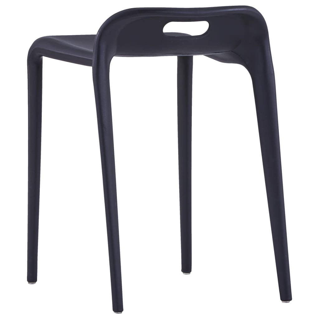 Stackable Stools 4 pcs Black Plastic