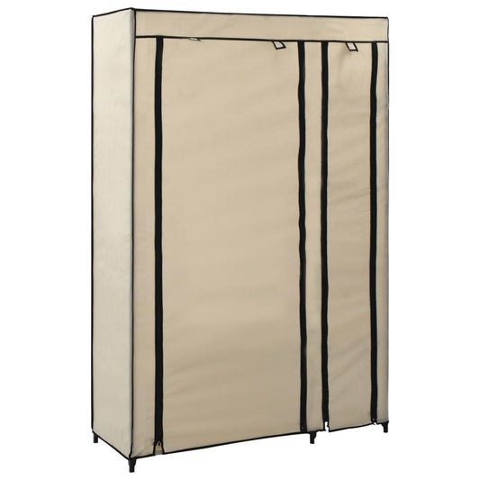 Folding Wardrobe Cream 110x45x175 cm Fabric