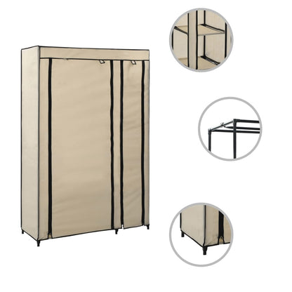 Folding Wardrobes 2 pcs Cream 110x45x175 cm Fabric