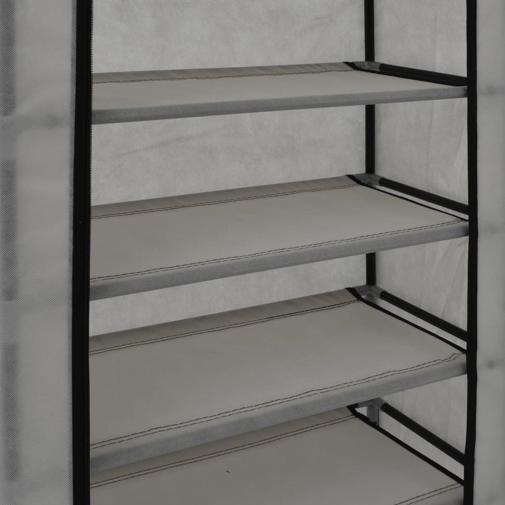 Shoe Cabinet with Cover Grey 58x28x106 cm Fabric