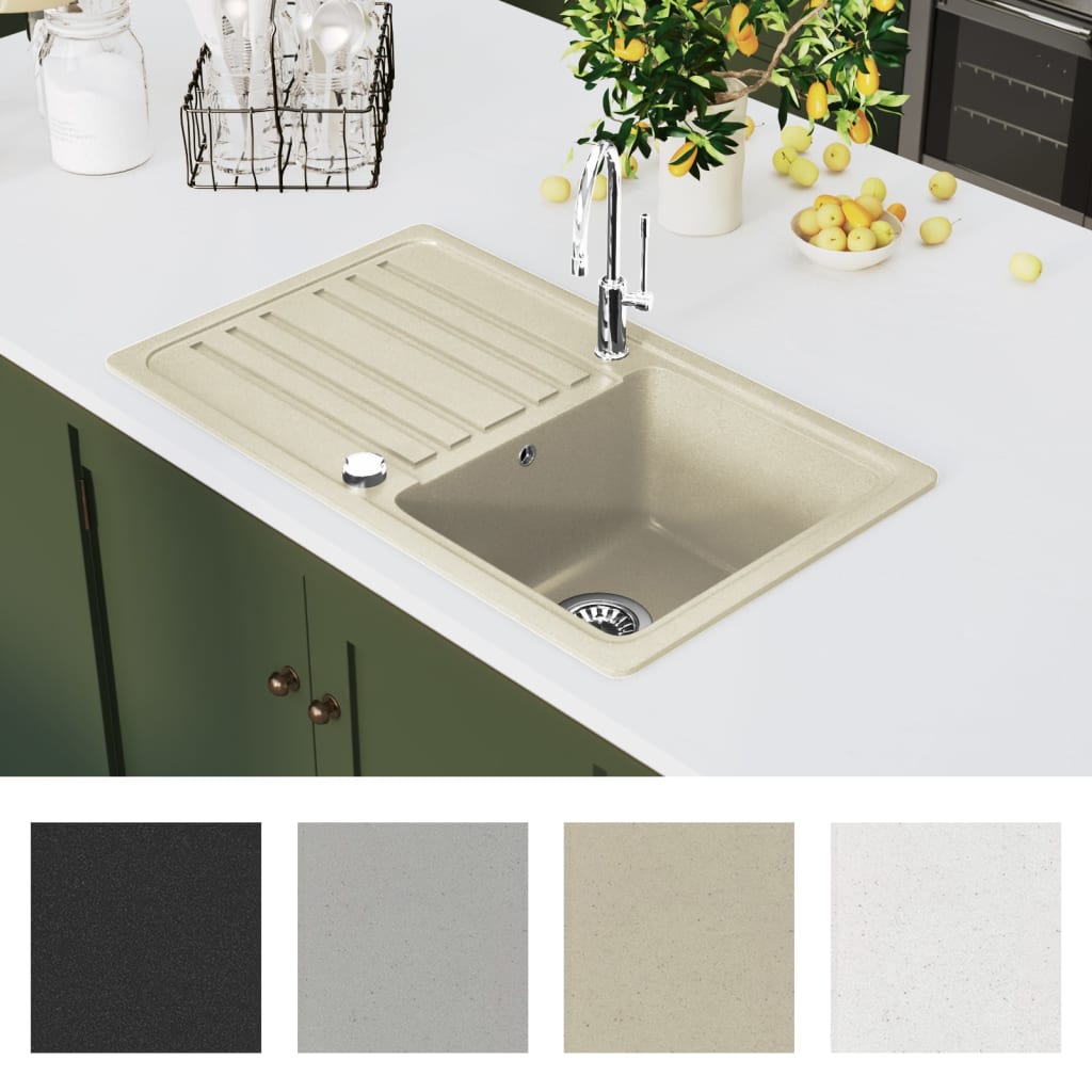 Granite Kitchen Sink Single Basin Beige