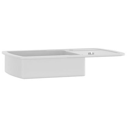 Granite Kitchen Sink Single Basin White