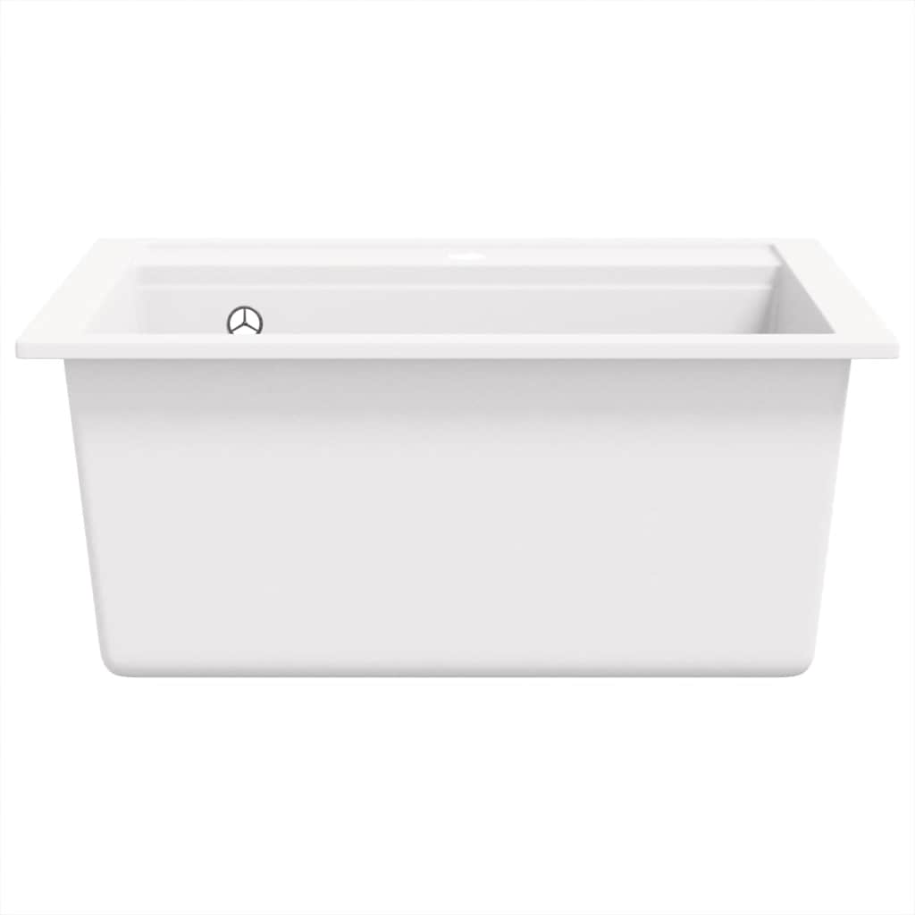 Granite Kitchen Sink Single Basin White