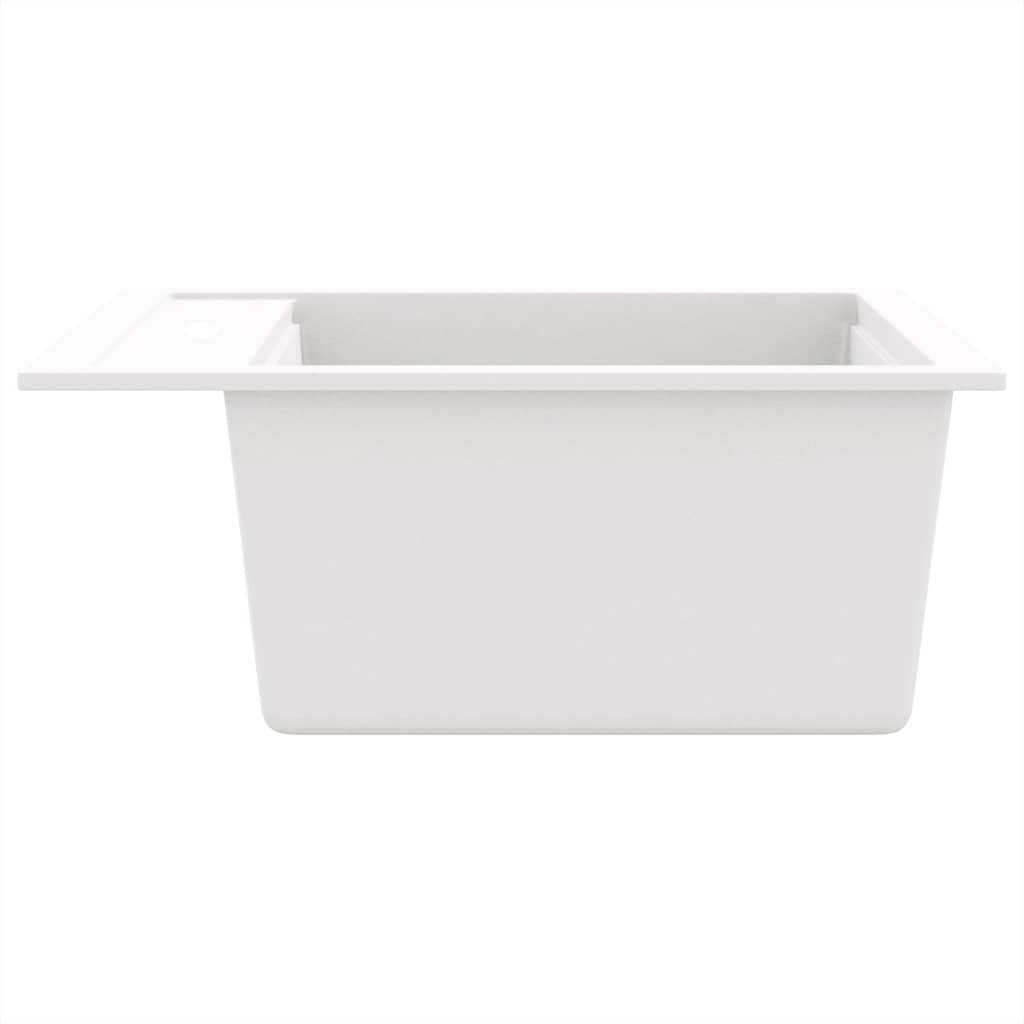 Granite Kitchen Sink Single Basin White