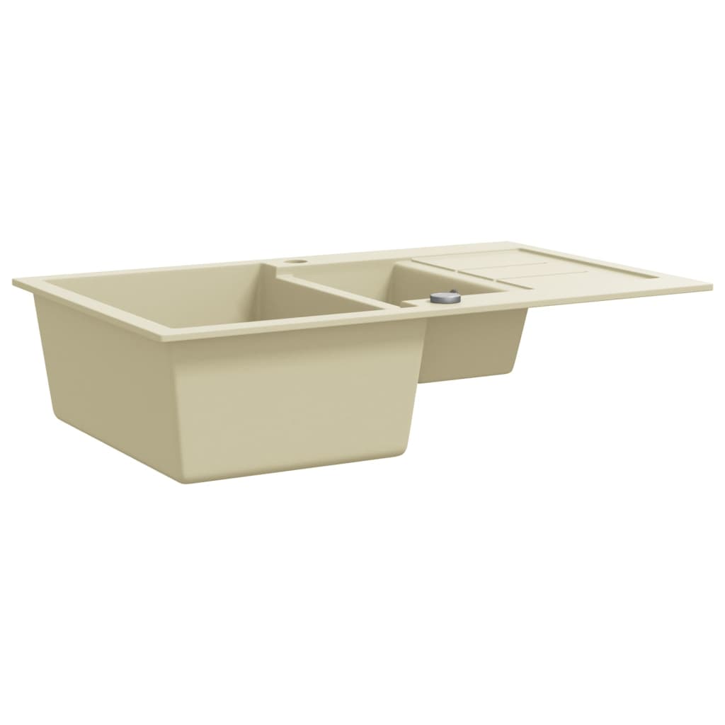 Granite Kitchen Sink Double Basins Beige