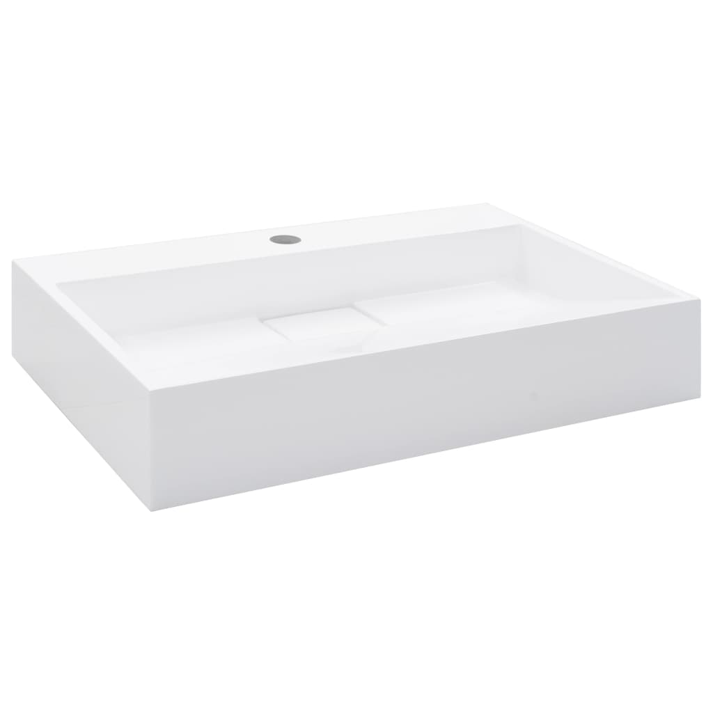 Wash Basin 60x38x11 cm Mineral Cast/Marble Cast White