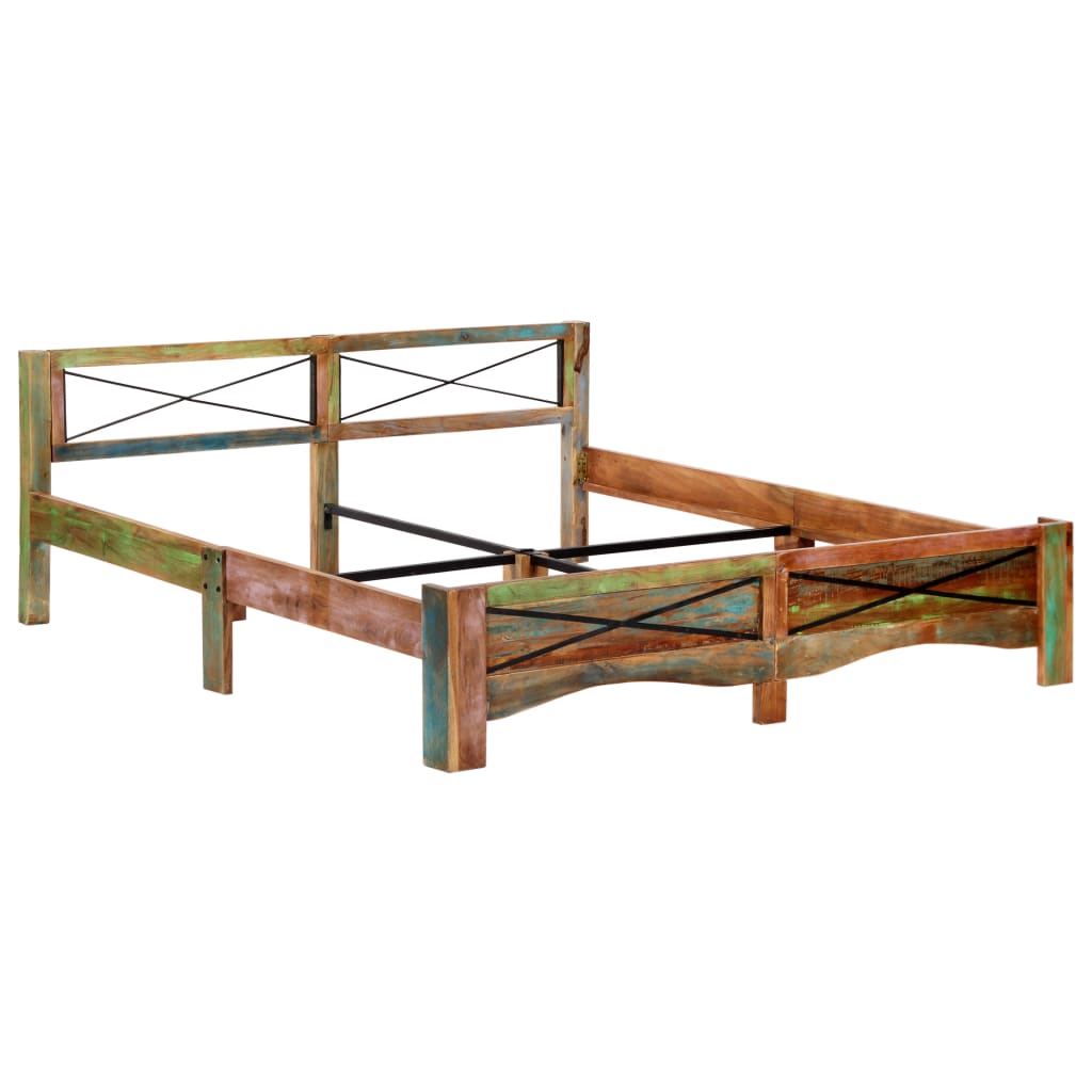 Bed Frame Solid Reclaimed Wood 180x200 cm Super King