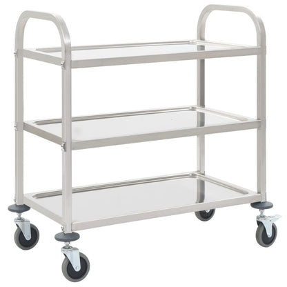 3-Tier Kitchen Trolley 95x45x83.5 cm Stainless Steel