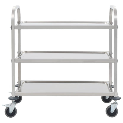 3-Tier Kitchen Trolley 95x45x83.5 cm Stainless Steel