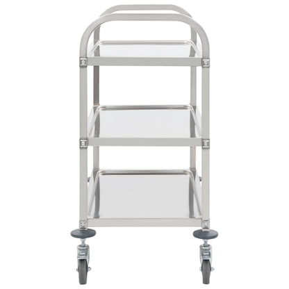 3-Tier Kitchen Trolley 95x45x83.5 cm Stainless Steel