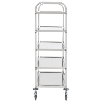 5-Tier Kitchen Trolley 107x55x147 cm Stainless Steel