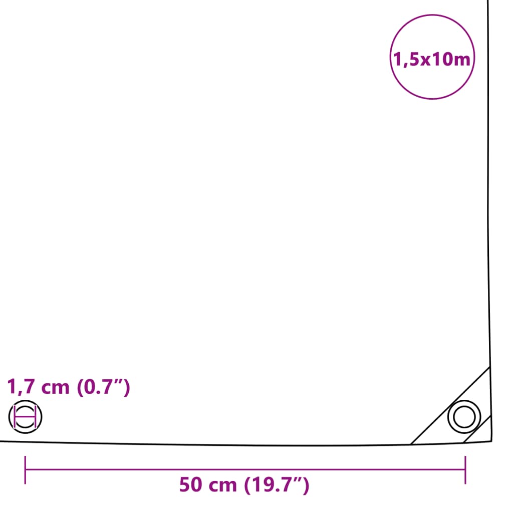 Tarpaulin 650 g/m² 1.5x10 m Green