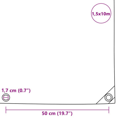 Tarpaulin 650 g/m² 1.5x10 m Green