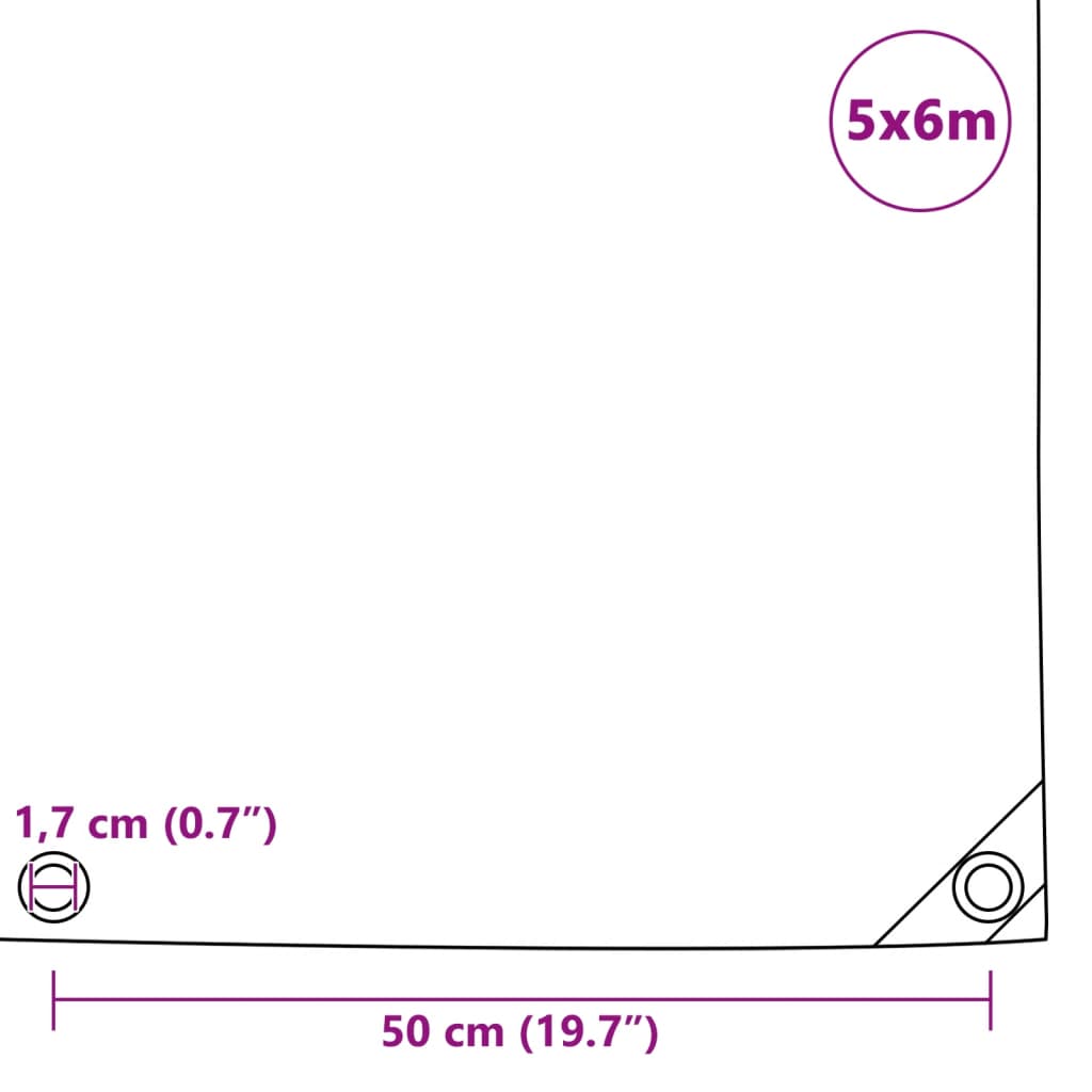 Tarpaulin 650 g/m² 5x6 m Green