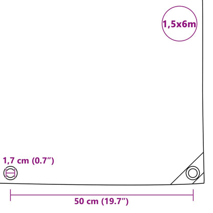 Tarpaulin 650 g/m² 1.5x6 m White