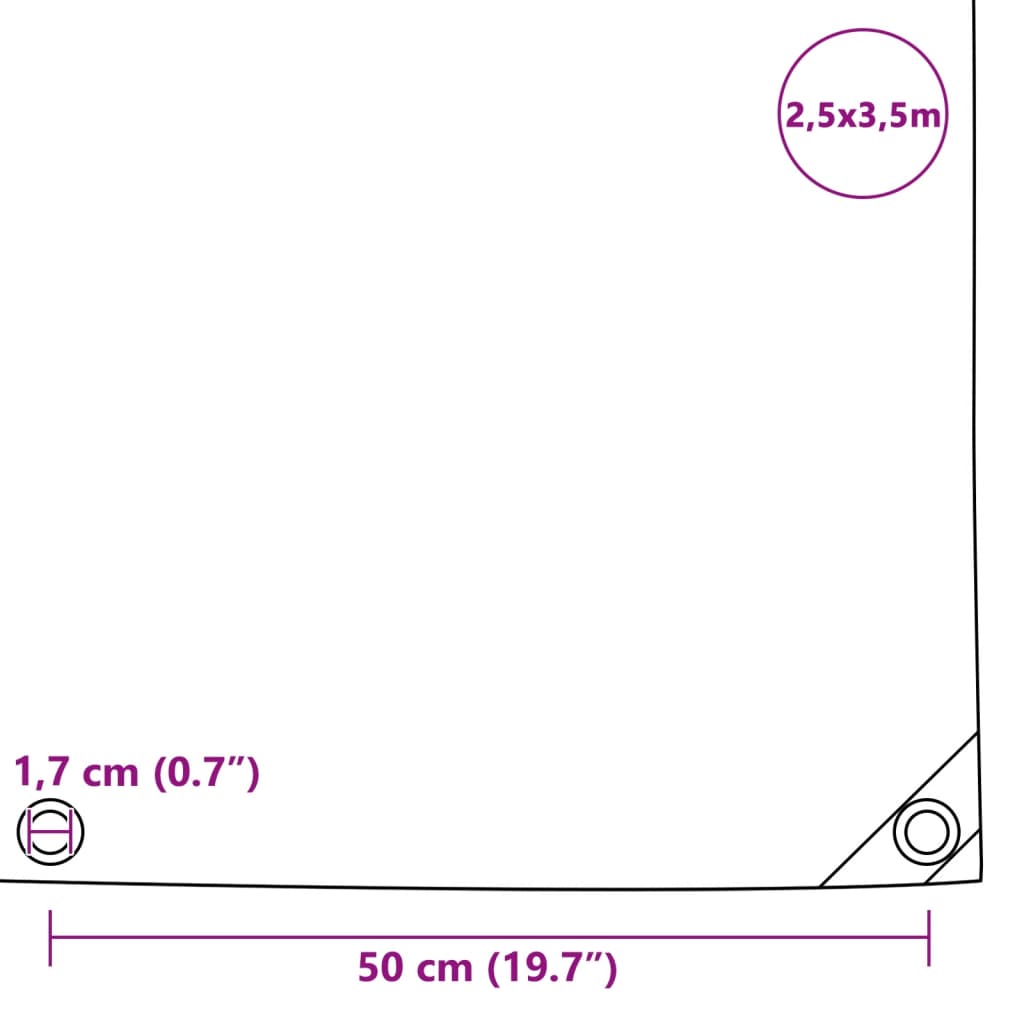 Tarpaulin 650 g/m² 2.5x3.5 m White