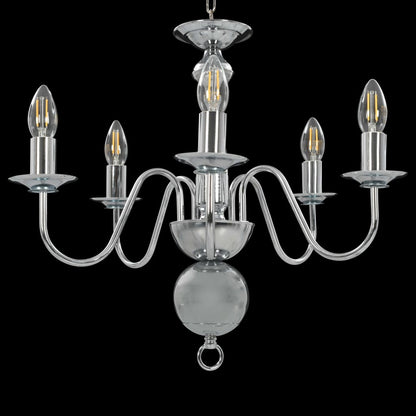 Chandelier Silver 5 x E14 Bulbs