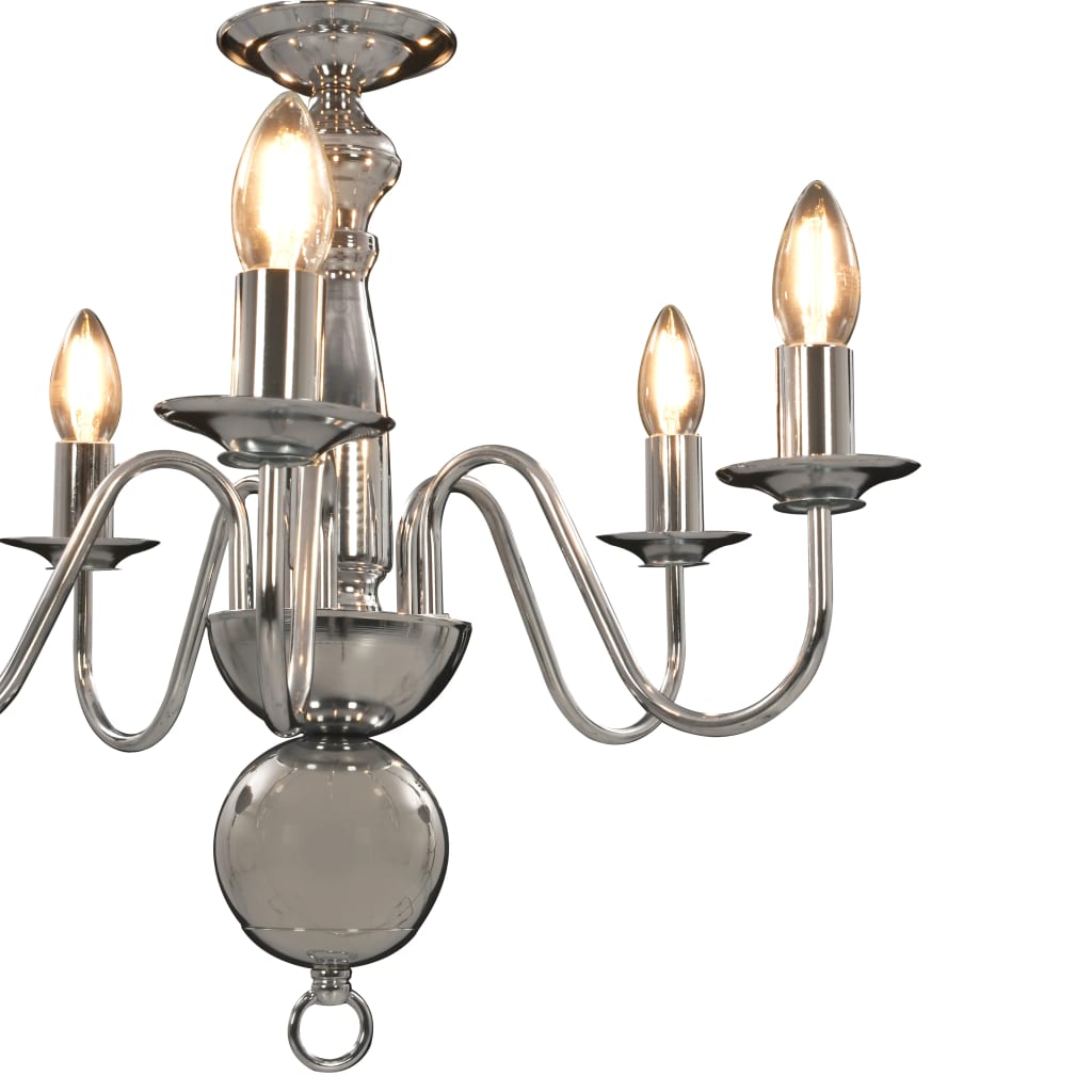 Chandelier Silver 5 x E14 Bulbs