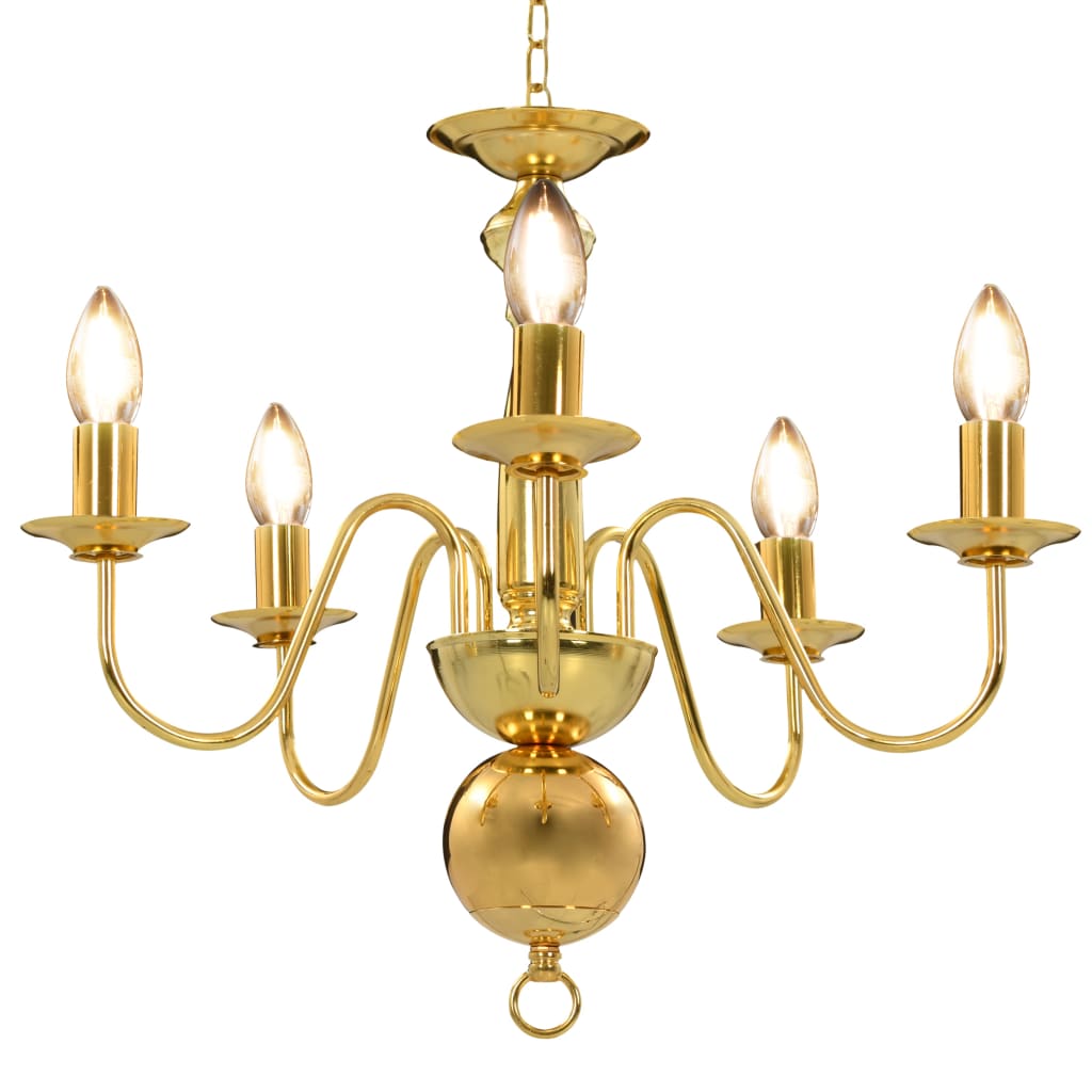 Chandelier Golden 5 x E14 Bulbs