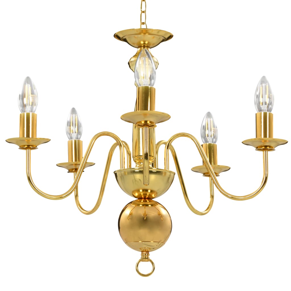 Chandelier Golden 5 x E14 Bulbs