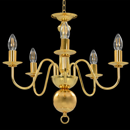 Chandelier Golden 5 x E14 Bulbs