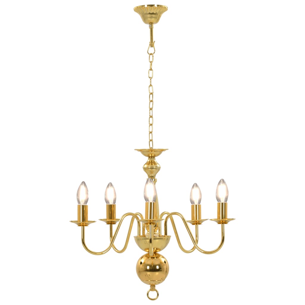 Chandelier Golden 5 x E14 Bulbs