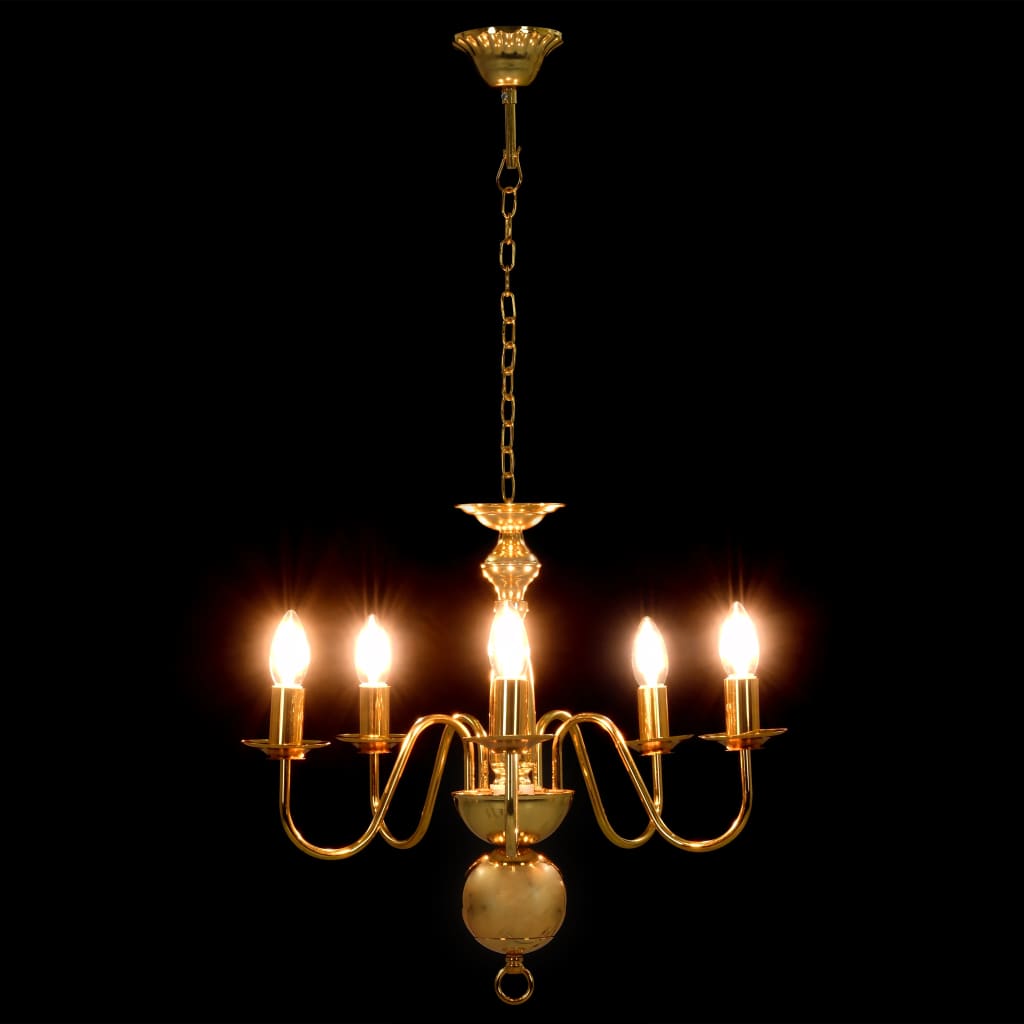 Chandelier Golden 5 x E14 Bulbs