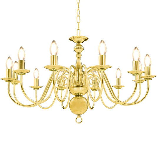 Chandelier Golden 12 x E14 Bulbs