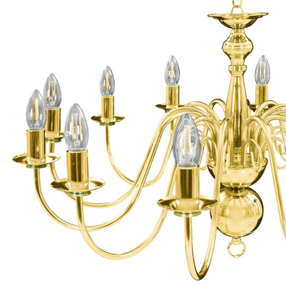 Chandelier Golden 12 x E14 Bulbs