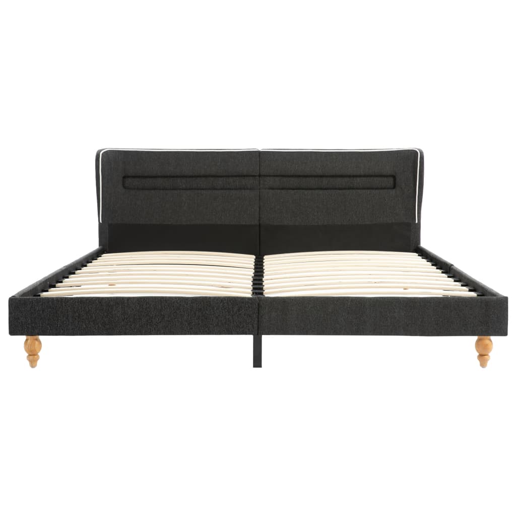 Bed Frame with LED Dark Grey Burlap 180x200 cm Super King