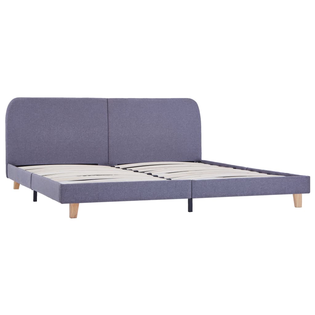 Bed Frame without Mattress Light Grey Fabric 150x200 cm King Size