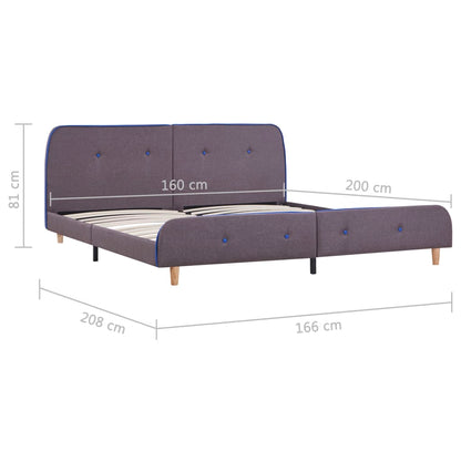 Bed Frame without Mattress Taupe Fabric 150x200 cm King Size