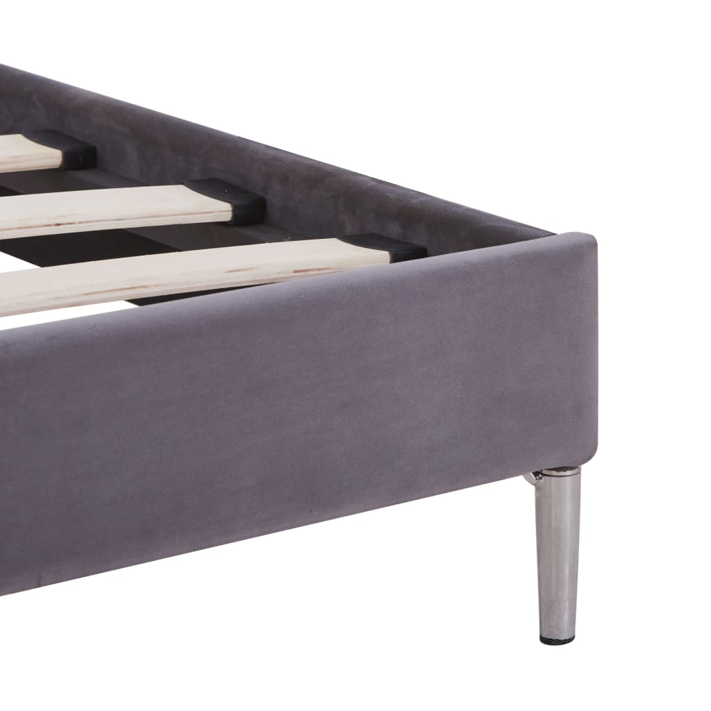 Bed Frame Grey Fabric 135x190 cm Double