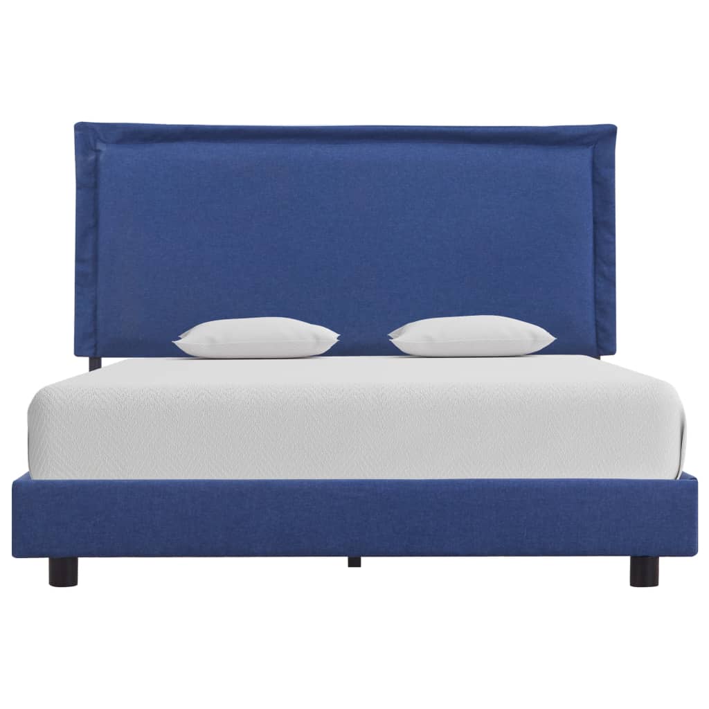 Bed Frame Blue Fabric 135x190 cm Double