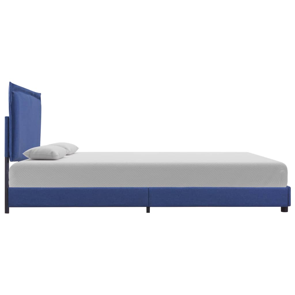 Bed Frame Blue Fabric 135x190 cm Double