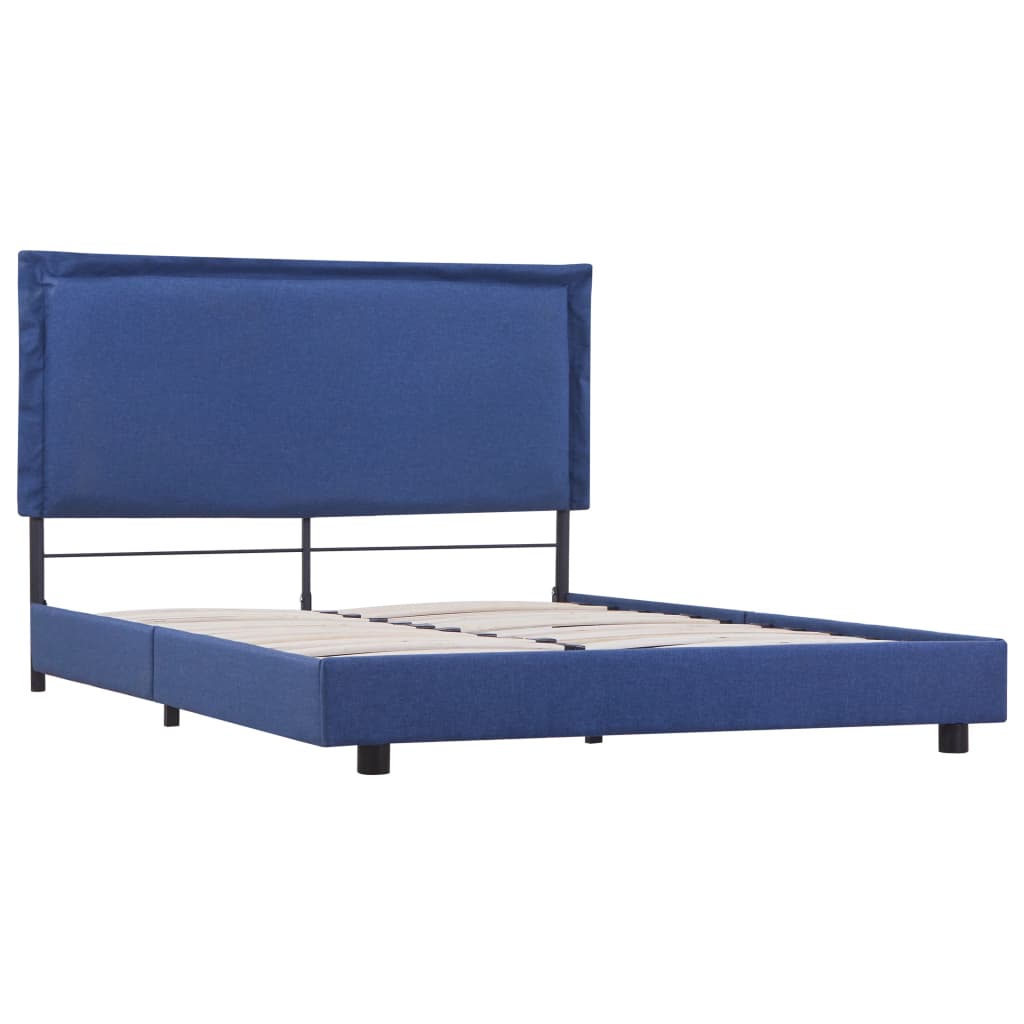 Bed Frame Blue Fabric 135x190 cm Double