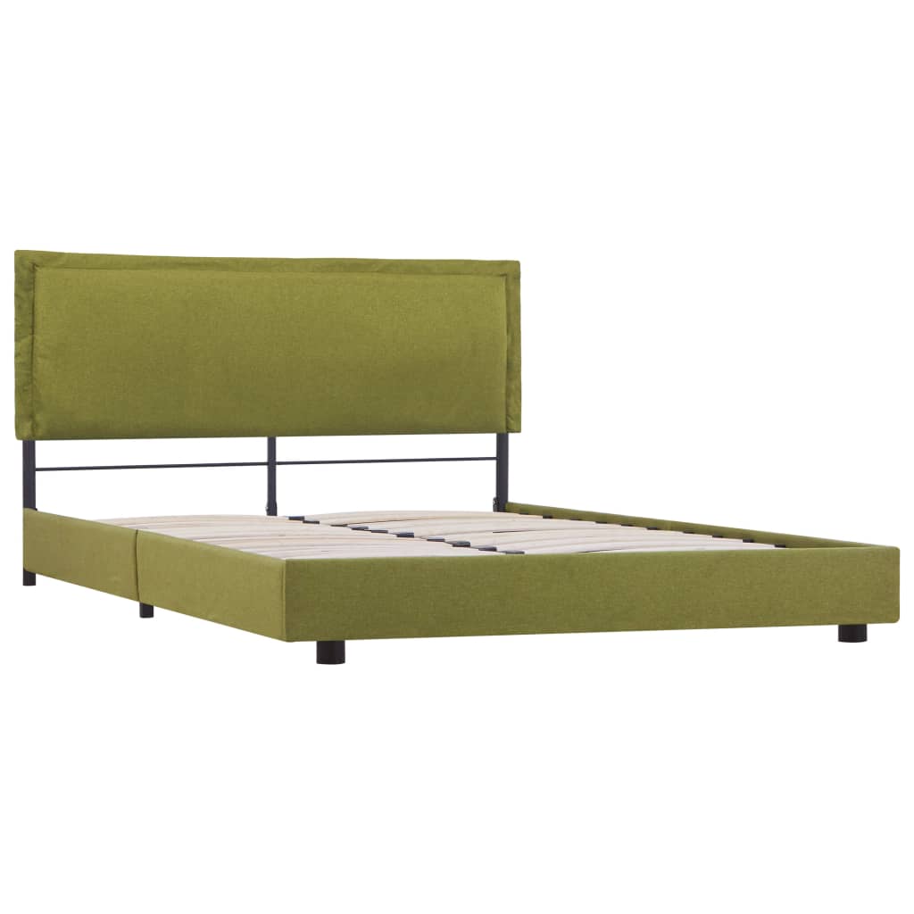 Bed Frame Green Fabric 120x190 cm Small Double