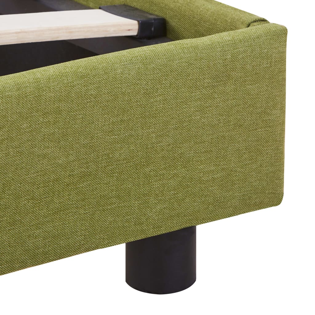 Bed Frame Green Fabric 120x190 cm Small Double