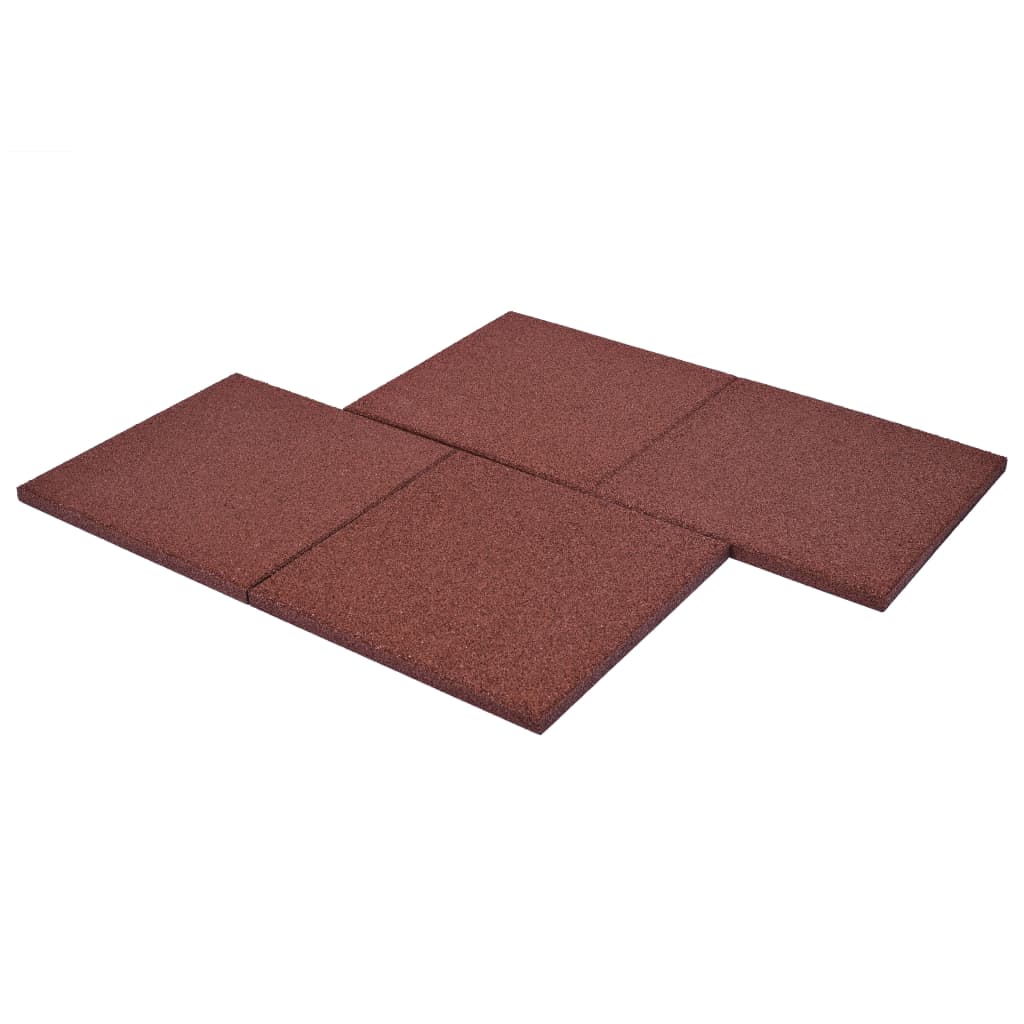 Fall Protection Tiles 24 pcs Rubber 50x50x3 cm Red